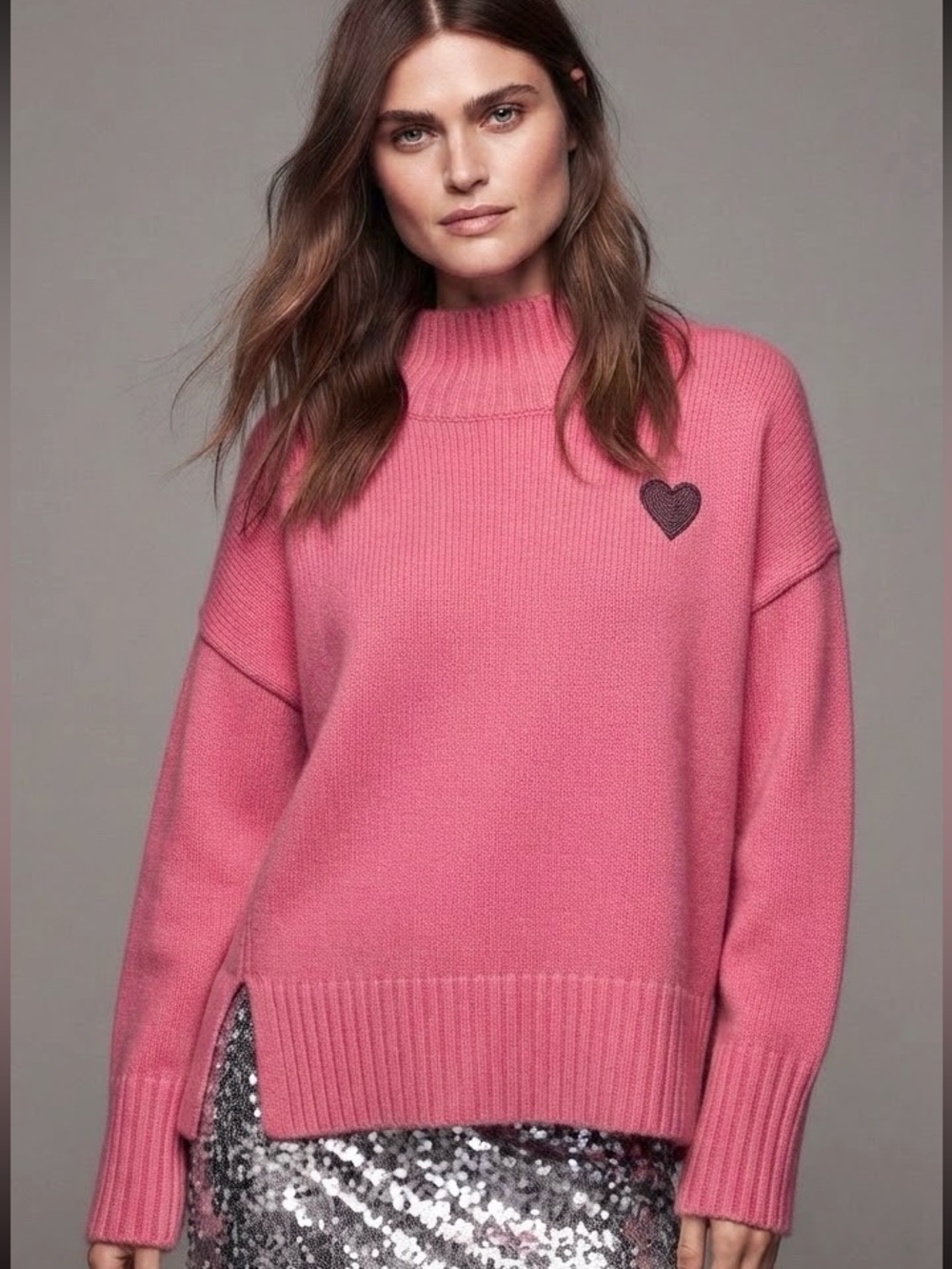 Maeve Embroidered Heart Sweater Size XL